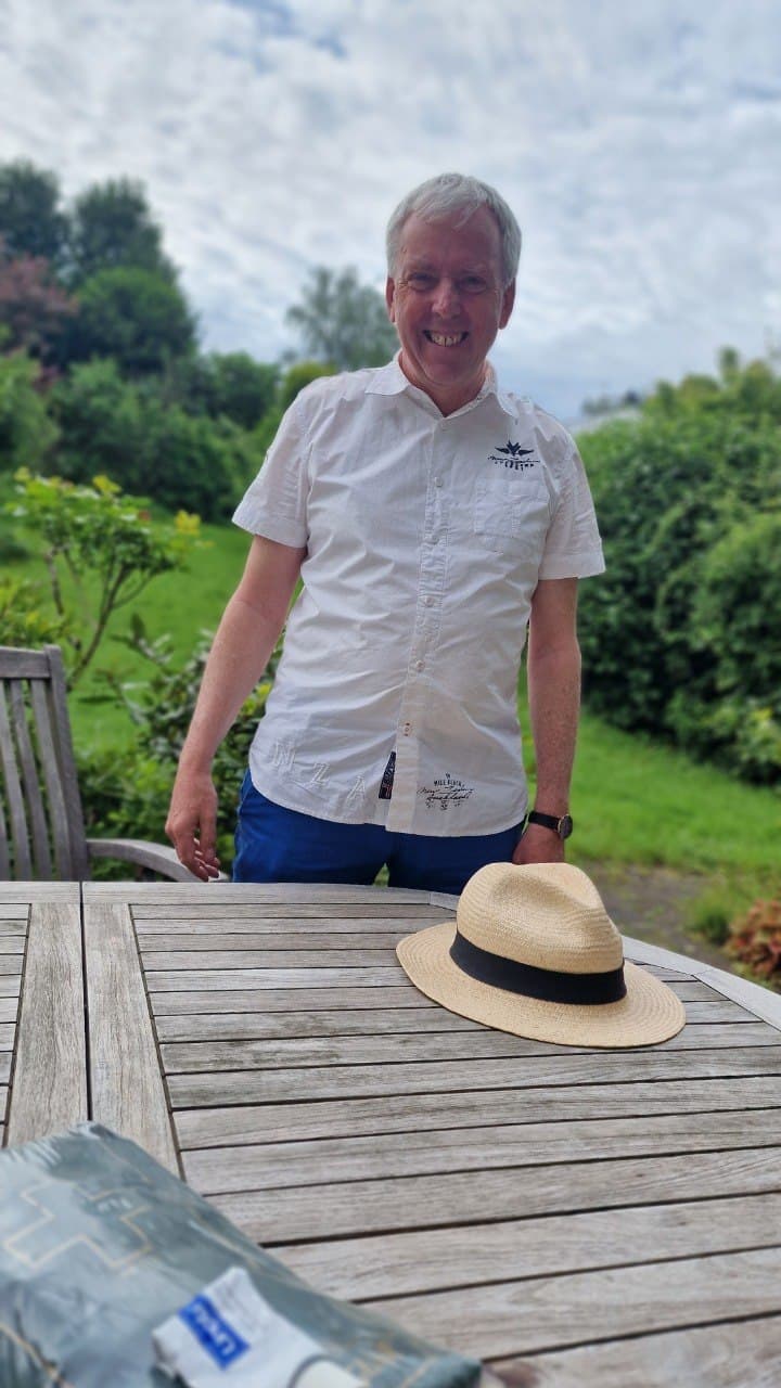 Erich Bartholomé im Garten
